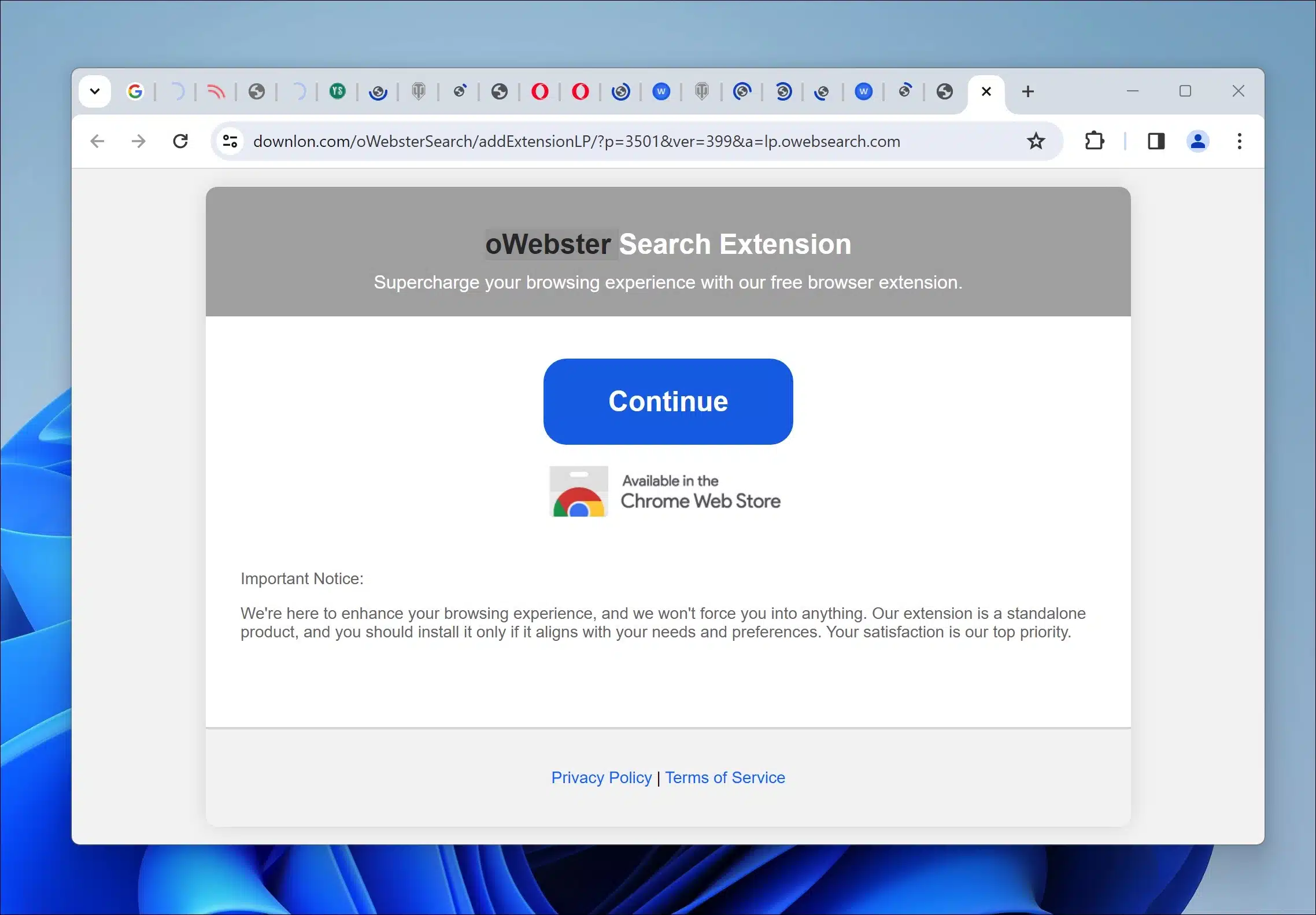 Comment supprimer oWebster Search 2.0